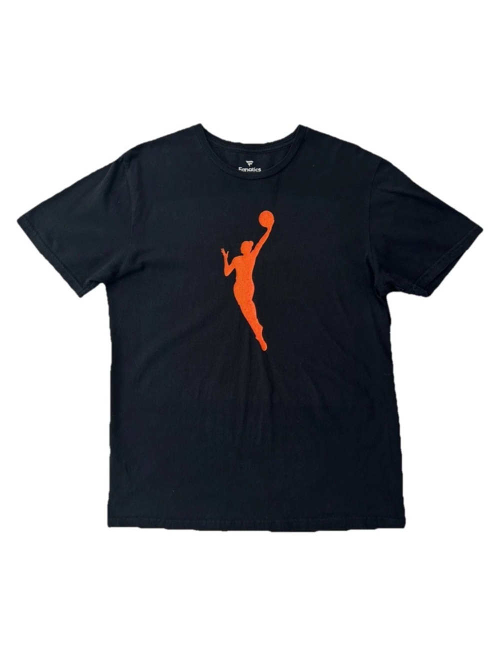 FANATICS WNBA Logo Woman T-Shirt Black Orange Basketball Mens Size M Medium EUC